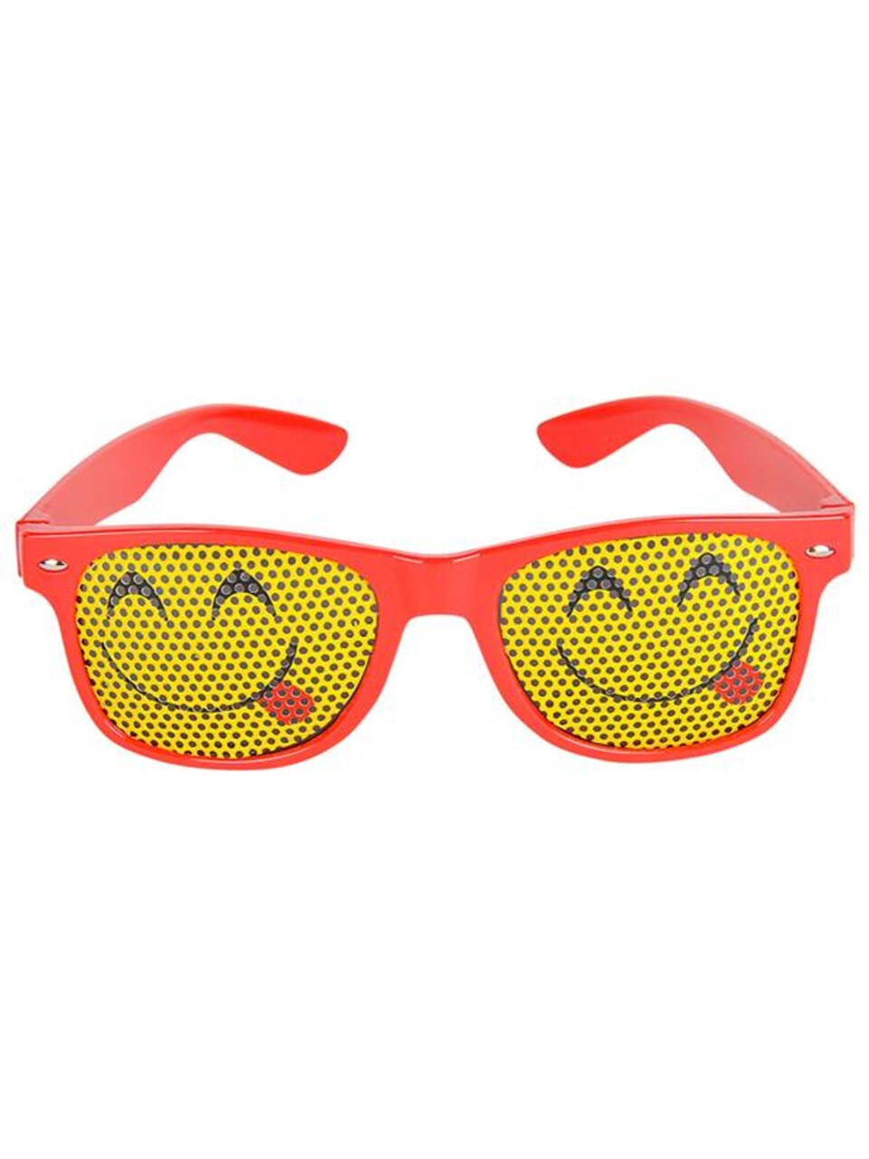 Red Framed Tongue Out Face Emoticon Emoji Novelty Glasses Costume Accessory